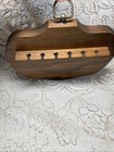 VINTAGE WOOD WALL HANGING 6 SPOONS CURVED SHAPE WITH WALL HOOK — photo 5