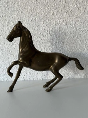 Grande sculpture cheval en laiton massif – Vintage – 22 cm - Photo 1/4