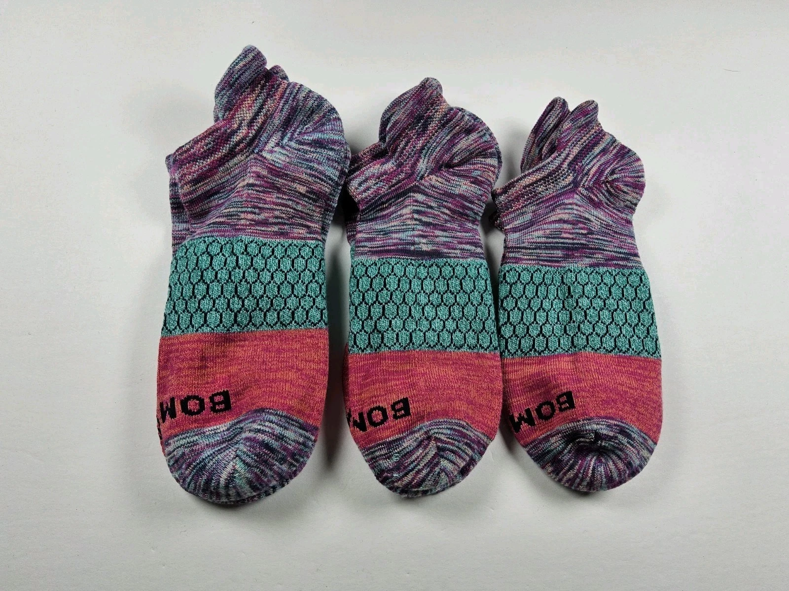 Bombas Holiday Pattern Lot Of 3 Pairs Ankle Socks Size M
