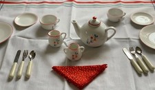 Pleasant Co American Girl Molly Birthday Tea Set In Box w/ Rare Napkins
