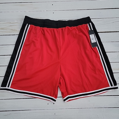 Leg3nd Athletic MENs BASKETBALL Shorts Red BLACK WHITE STRIPE 7'' INSEAM Size 3XL