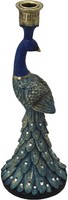 Clayre & Eef 6PR6471 KerzenstäNder Blau Gold 12X12X33 Cm