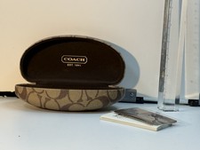 Coach Hard Eyeglass Case Brown Beige Monogram for Glasses/Sunglasses