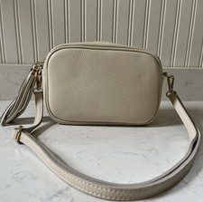 Italian Pebbled Calf Leather Crossbody Bag