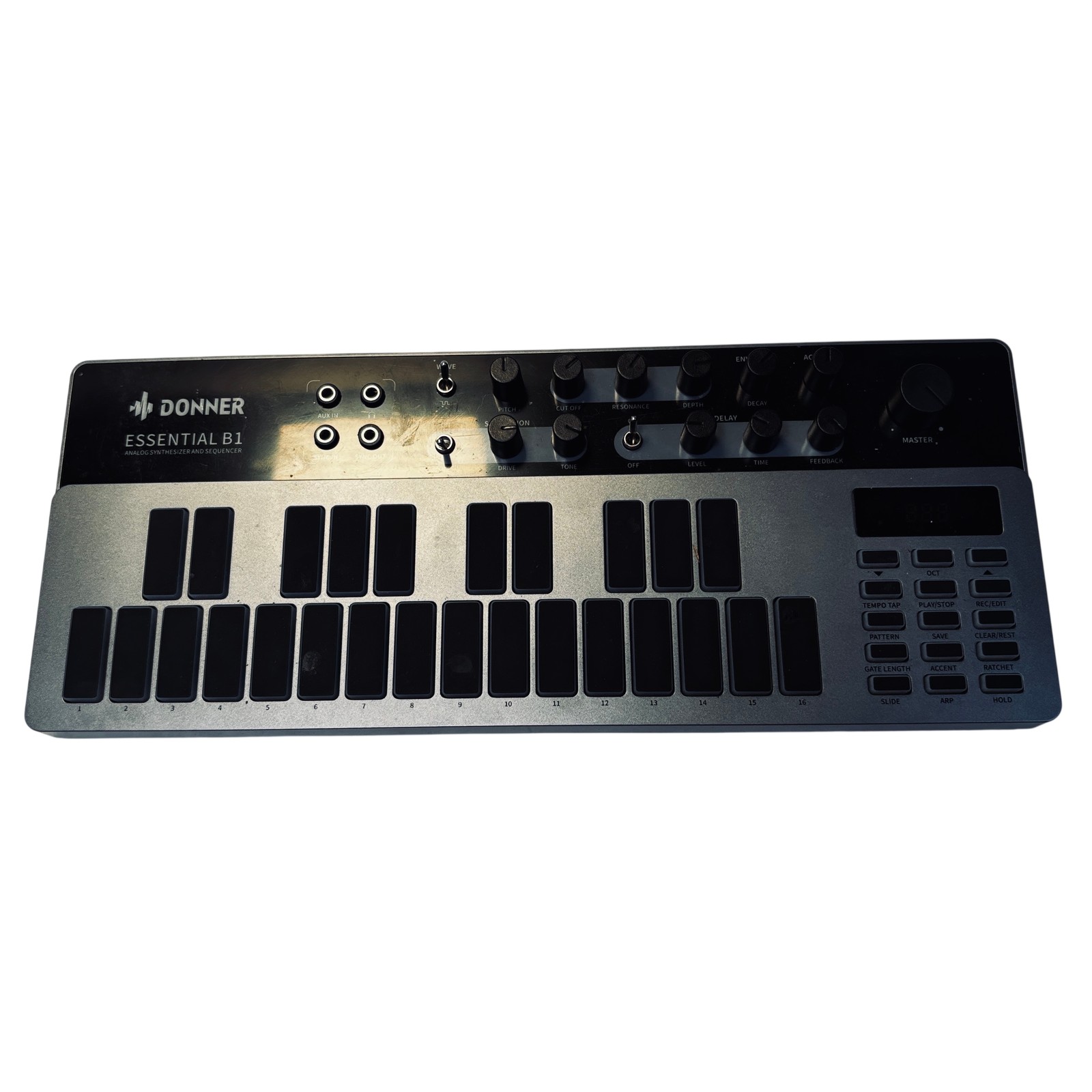 Donner Essential B1 Analog Bass Synthesizer Sequencer 16-Step Touch Pad MIDI