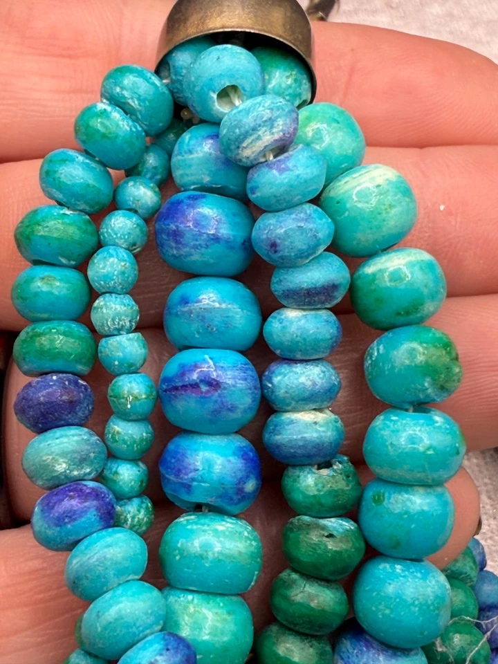 "Collar Vintage Multi Hilo Azul Verde Tropical 23""" Foto 4 de 4