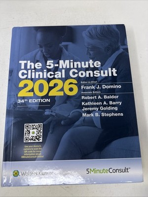 5 Minute Clinical Consult 2026. 34th Ed. by Frank Domino Hardcover *Unused*