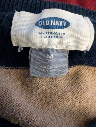 Old Navy Sweater Dress M' Gold Black Striped Long Sleeve - Picture 3 of 3