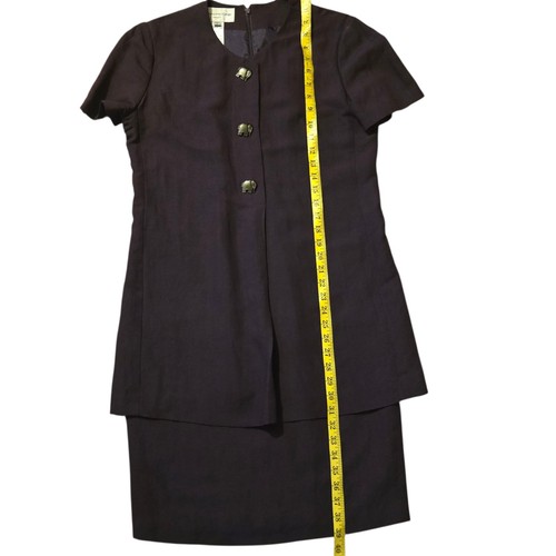 Evan-Picone Linen Blend Dress VTG 6 Elephant Buttons Dark Academia Witchy - Picture 9 of 10
