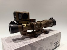 Mira para rifle KS1 LPVO 1,2-6 x 24 estilo punto rojo mira bronceado oscuro