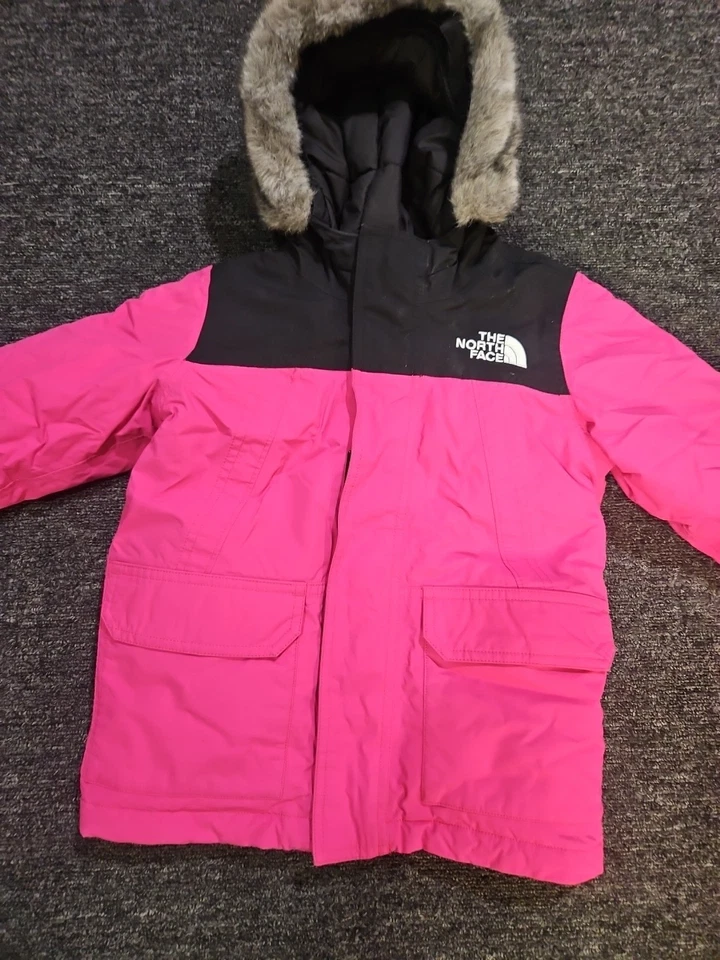 THE NORTH FACE молодежи девочка размер маленький 5 лет с капюшоном полный молнии зимняя куртка пальто - Изображение 3 из 3
