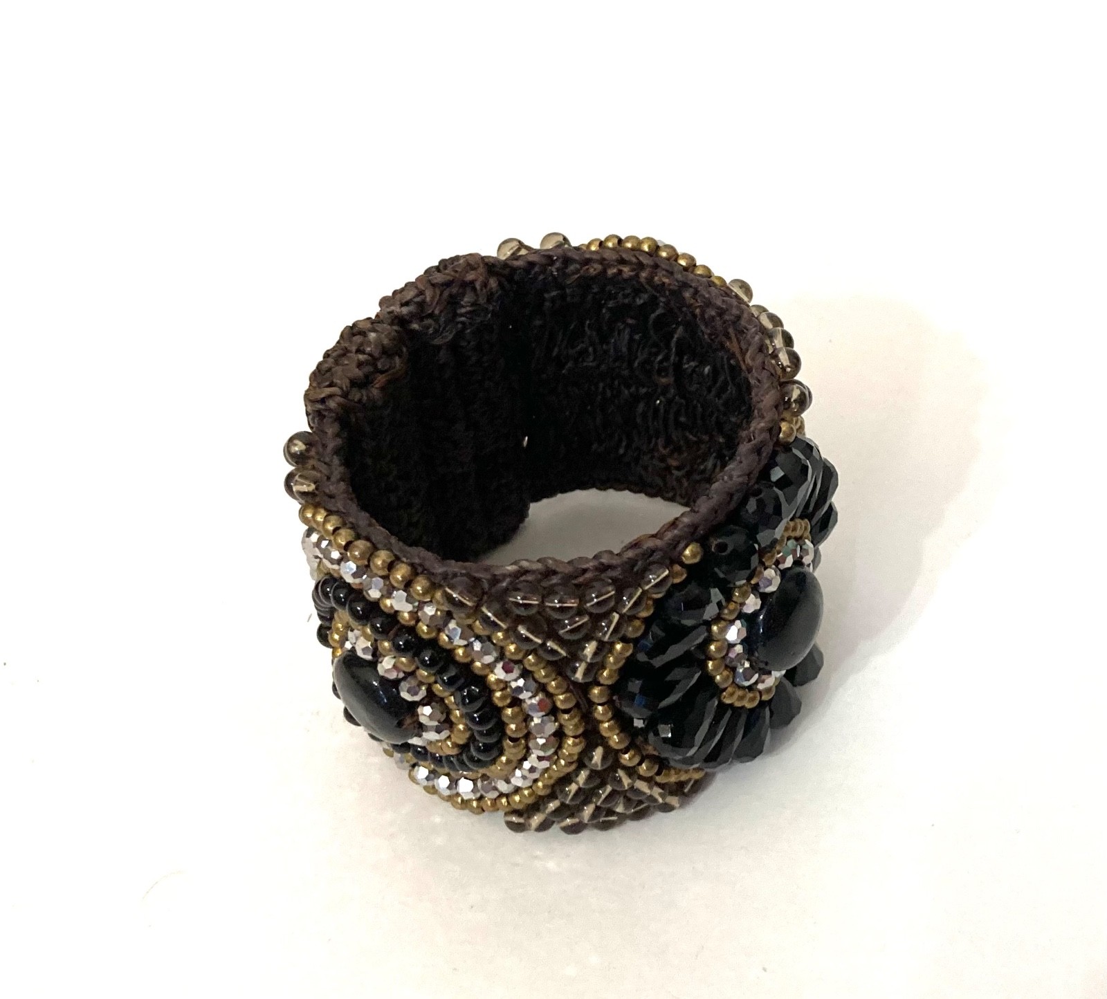 Chunky Macrame & Beaded Statement BoHo Ethnic Bro… - image 3