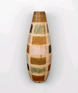 Decorative Tall Heavy Ceramic Vase with Neutral Colours for Home Decor