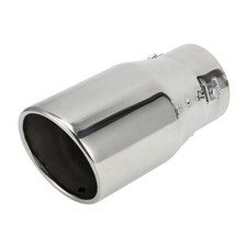 1 Pc Slant Cut Exhaust Tip 1.6" - 3.0" Inlet 3.9" Outlet 7.3" Silver Tone
