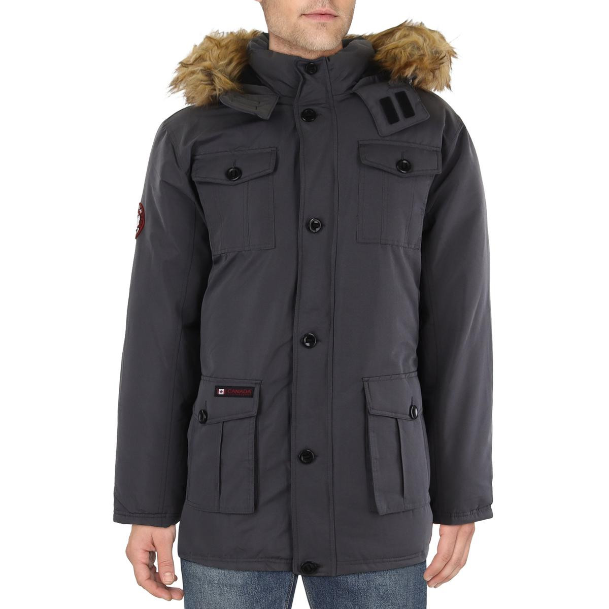 Canada Weather Gear Мужская серая короткая теплая парка-пальто Верхняя одежда XXL BHFO 0412
