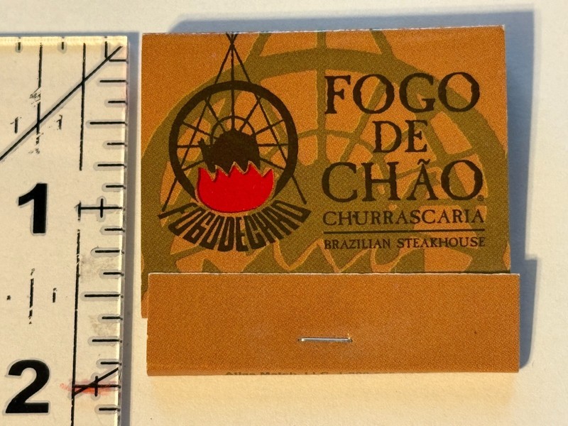 Fogo De Chao Churrascaria Brazilian Steakhouse Rare Vintage Matchbook Unstruck
