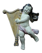 Vintage Angel Figurine Plastic Mold Painted Cherubs 1999