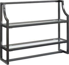 Aimee Wall Mounted Bathroom Storage Shelf with Towel Rack and Shelves, Oil