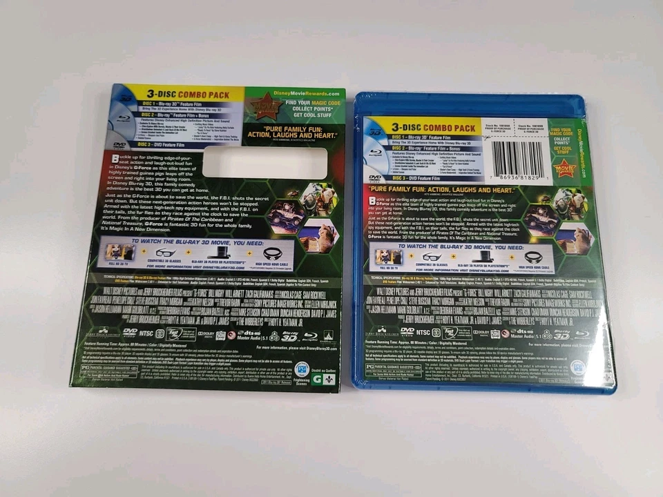 G-Force 3D: w/Lenticular Slipcover Rare & OOP (Blu-ray 3D/Blu-ray/DVD 2011) New  - Image 4 of 4