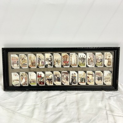 Framed 24 Wills Cigarette Cards British Royal Historical Display 21x8