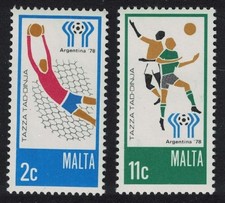Malta World Cup Football Championship Argentina 2v 1978 MNH SG#601-602