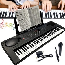 61 Key Electric Digital Piano Kids Beginner Player Mic Portable Music Keyboard