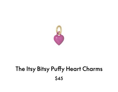 Roxanne Assoulin  The Itsy Bitsy Puffy Heart Charm Magenta