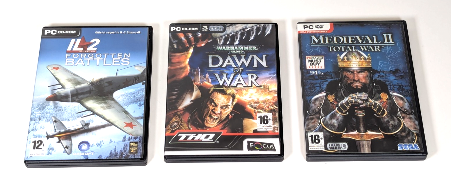 PC CD ROM Games Bundle x3 - Warhammer 40,000: Dawn Of War / Medieval 2 / IL 2!!!