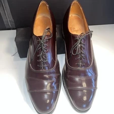 Allen Edmonds Park Avenue Men Size 11.5D Burgundy Leather Cap Toe Oxford Shoe VG