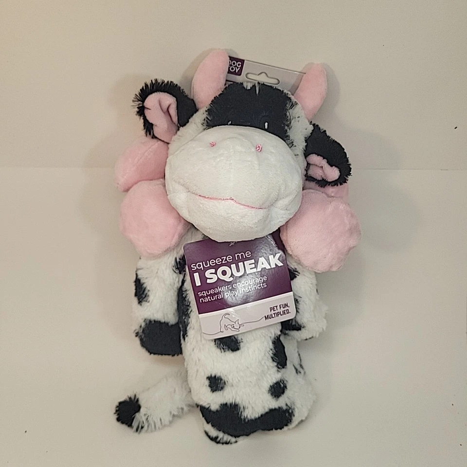 Multipet Swingin' Slevin Oversized Spotted Cow Squeaky Plush Dog Toy, XXL, 24 In - Image 2 of 4
