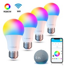 A19 Smart LED Bulb Color Changing WiFi Alexa Google Compatible 9W 60W Eq E26