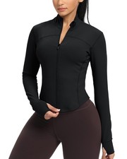 Womens Zip Up Workout Jakcets Lightweight Slim Fit Running Athletic Jackets w...