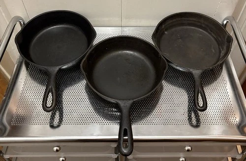 Wagner Ware No.5 Skillet 8” Inch Cast Iron 1 Is Non Brand 3ct Lot