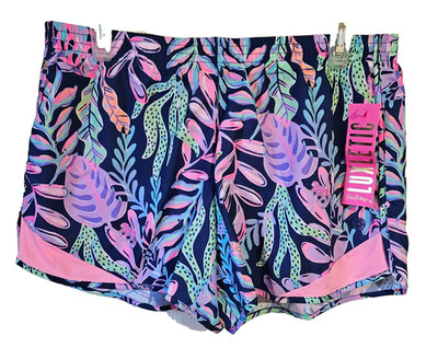 Lilly Pulitzer Luxletic Run Around Shorts Tropical Print Women M NWT