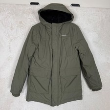 Eddie Bauer Kids M 10/12 Olive Green Down Insulated Hooded Parka Jacket