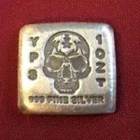 1oz Hand Poured 999 Silver Bullion "Skull Bar"