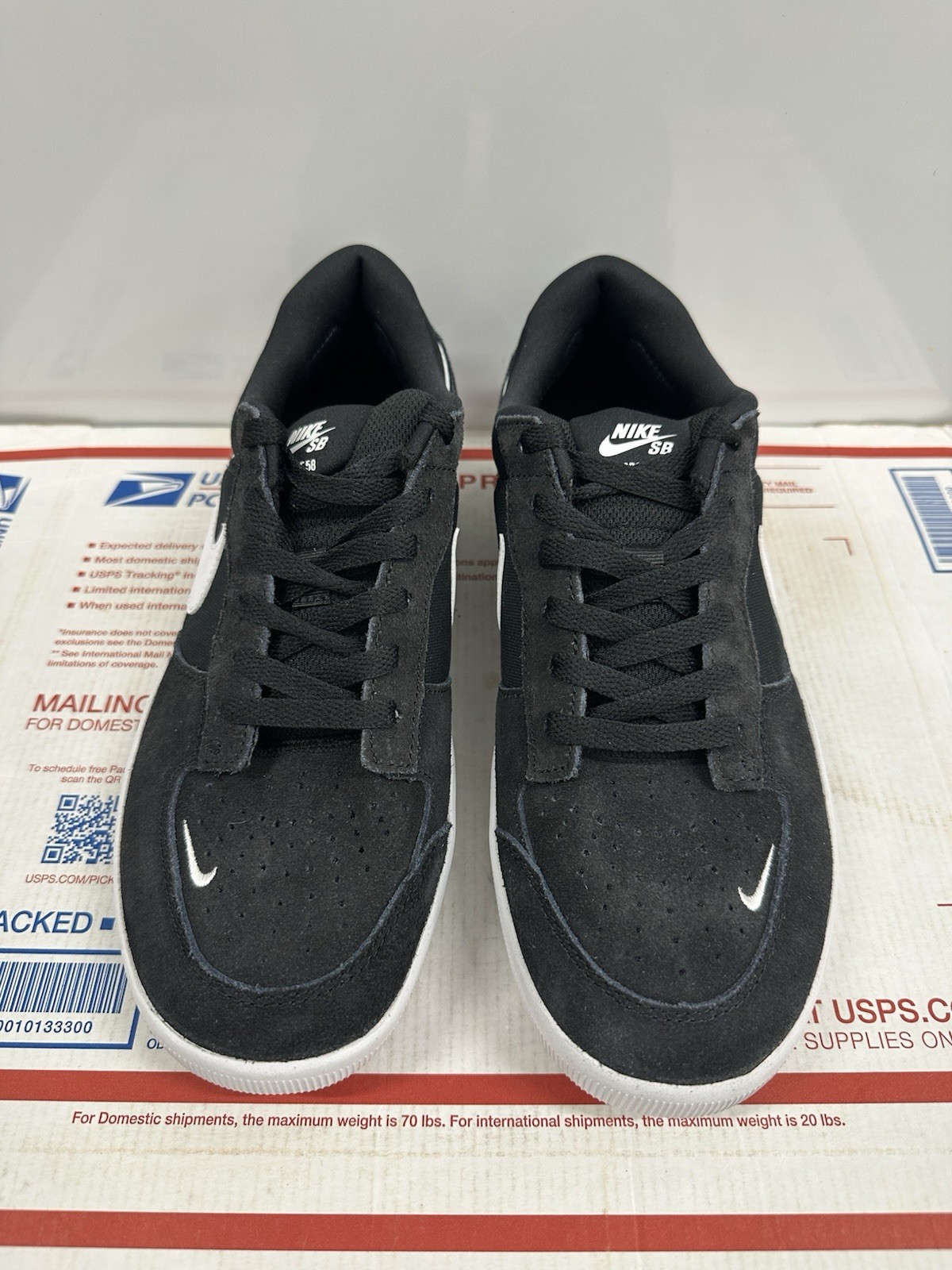 SAOLA Nike SB Force 58 'Black White' CZ2959 001 taglia 9 5