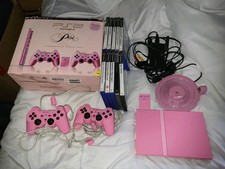 Sony PlayStation 2 Ps2 Slim Pink,Stand And 10 Games