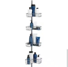 Glacier Bay L Style Tension Corner Pole Caddy with 4 Shelves ITEM-490