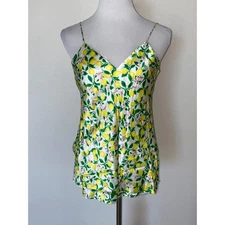 Cami NYC RAINE SILK CAMISOLE Tank Sleeveless Lemon Print size medium
