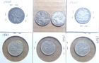 Lot of 7 Canada various dates 1940-1964 25C Silver Quarters 80% Silver