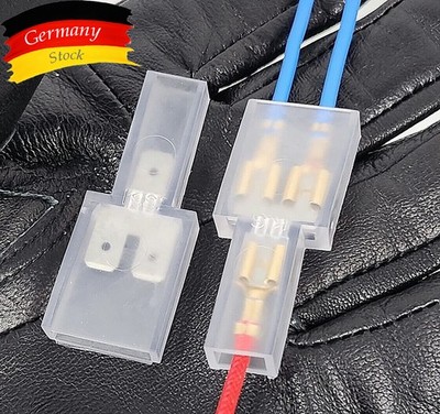 4x 6,3 Kabelschuhe Flachstecker Y Verteiler isoliert Auto Crimp Gehäuse 1:2 Box