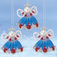 Herrschners  Grandma's Lil Patriotic Angels Ornament Kit