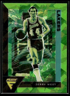 2020-21 Panini Flux Jerry West GREEN CRACKED ICE PRIZM SP Lakers #193  