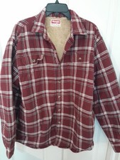 Vtg Mens Wrangler Heavier Flannel Shirt Sherpa Lining Size Large