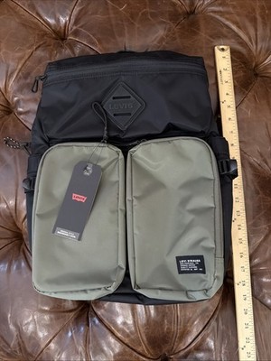 NWT Levi s L-Pack Deluxe Backpack BLACK OLIVE GREEN