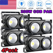 4PCS 200W COB LED Par Light DMX Stage DJ Audience Blinder Light Warm Cool White