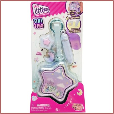 Real Littles Tiny Tins STAR WISHES DO COME TRUE! - 4 Charms Working Stationary