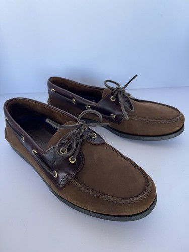 SPERRY TOP~ZAPATOS DE VESTIR/CASUALES DE GAMUZA Y CUERO SIDER PARA HOMBRE, TALLA 12M, USADOS UNA VEZ++ - Imagen 2 de 17