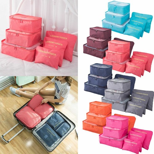 6x Set Travel Storage Bag for Clothes Luggage Packing Cube Organizer Suitcase US - Picture 3 of 19